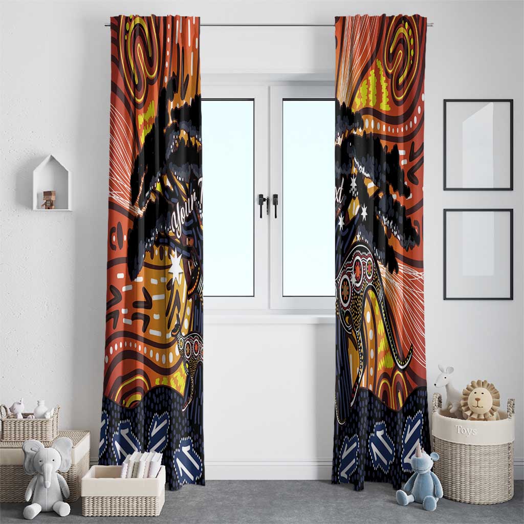Australia Mother's Day Personalised Window Curtain Kangaroo With Aboriginal Tree Art