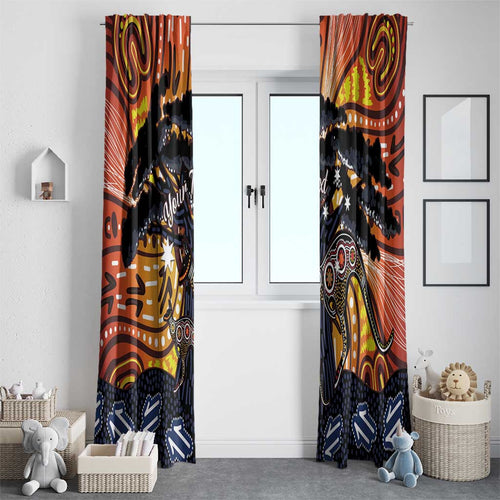 Australia Mother's Day Personalised Window Curtain Kangaroo With Aboriginal Tree Art