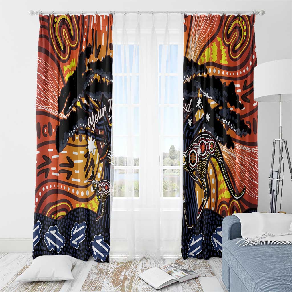 Australia Mother's Day Personalised Window Curtain Kangaroo With Aboriginal Tree Art