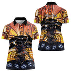 Australia Mother's Day Personalised Women Polo Shirt Kangaroo With Aboriginal Tree Art