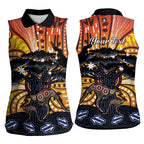 Australia Mother's Day Personalised Women Sleeveless Polo Shirt Kangaroo With Aboriginal Tree Art