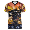 Australia Mother's Day Personalised Women V-Neck T-Shirt Kangaroo With Aboriginal Tree Art