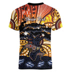 Australia Mother's Day Personalised Women V-Neck T-Shirt Kangaroo With Aboriginal Tree Art