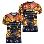 Australia Mother's Day Personalised Women V-Neck T-Shirt Kangaroo With Aboriginal Tree Art