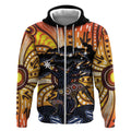 Australia Mother's Day Personalised Zip Hoodie Kangaroo With Aboriginal Tree Art