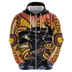 Australia Mother's Day Personalised Zip Hoodie Kangaroo With Aboriginal Tree Art