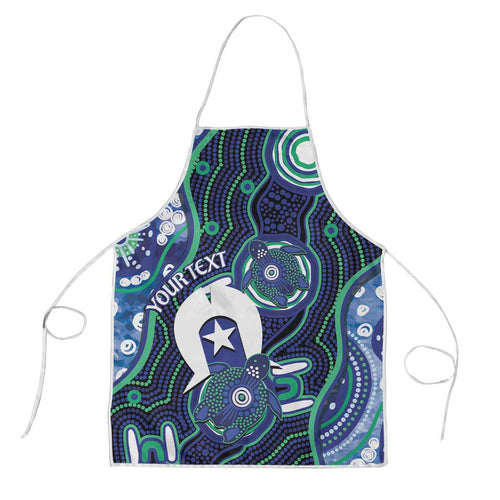Personalised Torres Strait Islander Flag Day Apron Aboriginal Sea Turtle And Dhari
