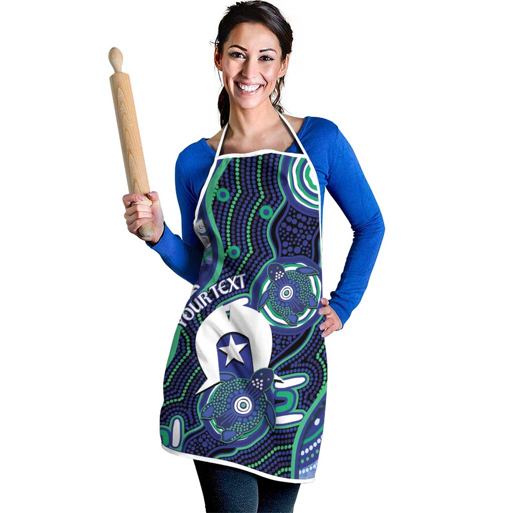 Personalised Torres Strait Islander Flag Day Apron Aboriginal Sea Turtle And Dhari
