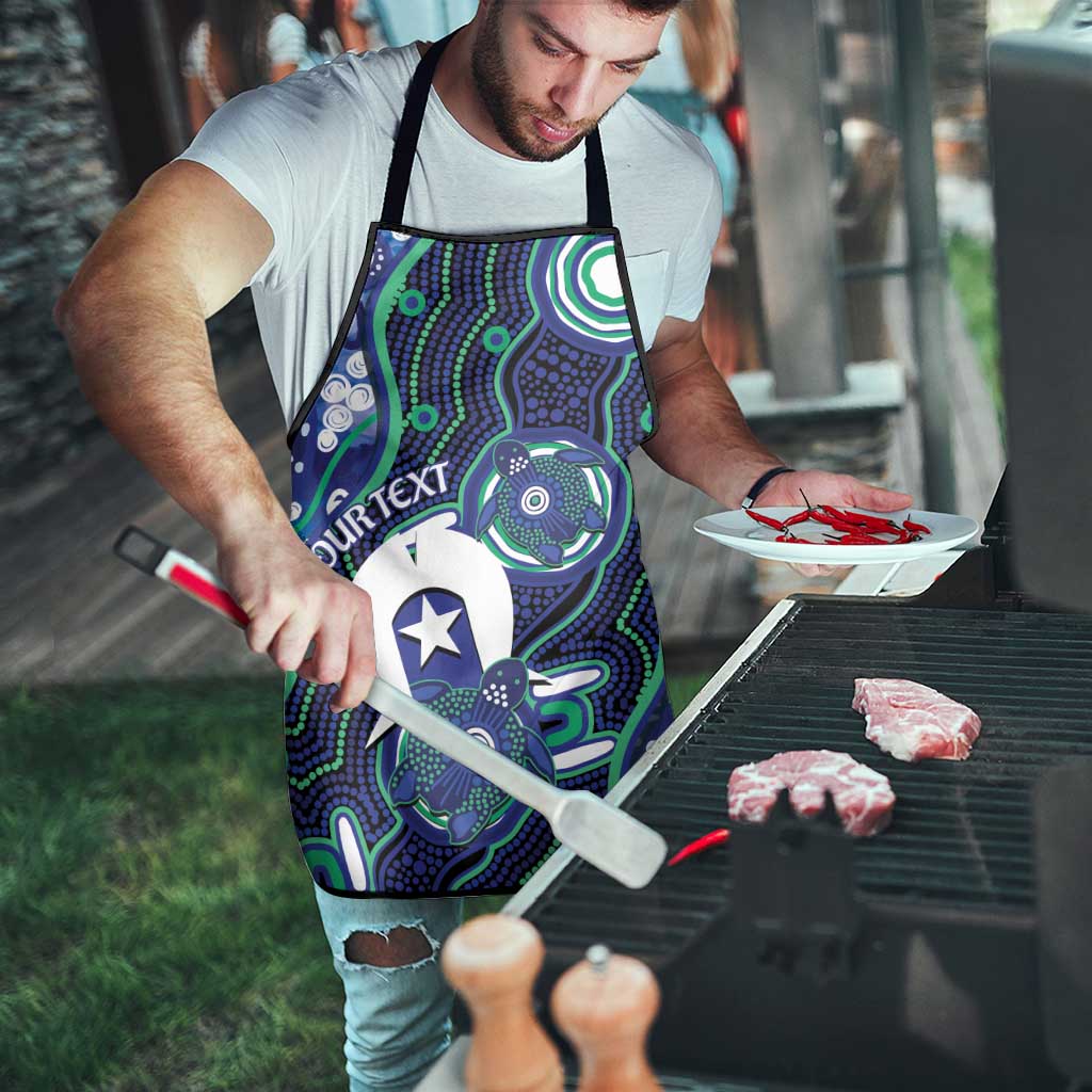 Personalised Torres Strait Islander Flag Day Apron Aboriginal Sea Turtle And Dhari