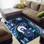 Personalised Torres Strait Islander Flag Day Area Rug Aboriginal Sea Turtle And Dhari
