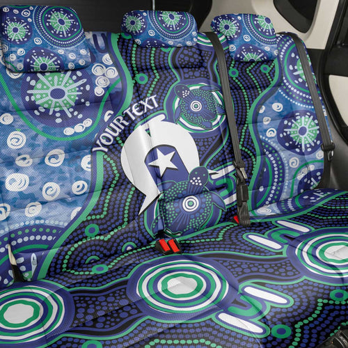 Personalised Torres Strait Islander Flag Day Back Car Seat Cover Aboriginal Sea Turtle And Dhari