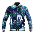 Personalised Torres Strait Islander Flag Day Baseball Jacket Aboriginal Sea Turtle And Dhari