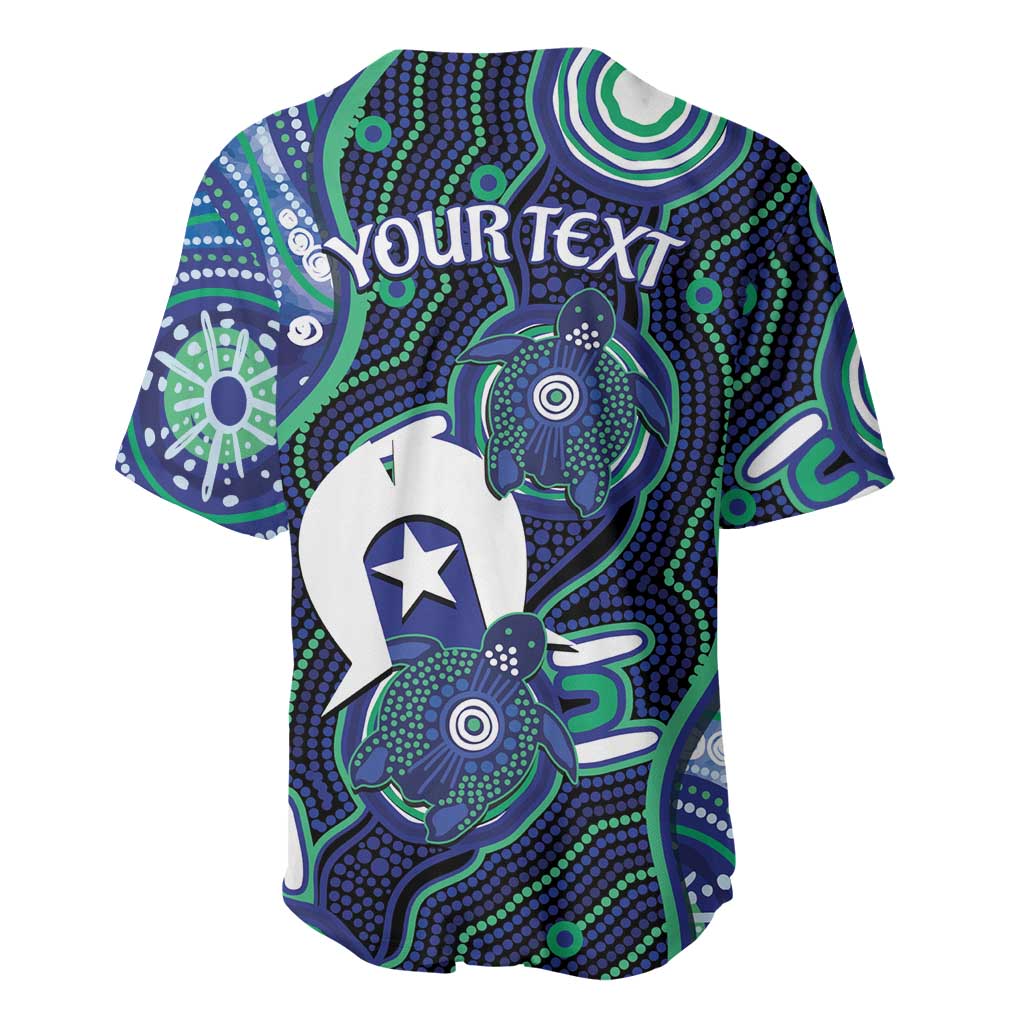 Personalised Torres Strait Islander Flag Day Baseball Jersey Aboriginal Sea Turtle And Dhari