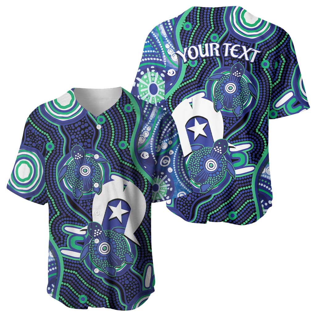 Personalised Torres Strait Islander Flag Day Baseball Jersey Aboriginal Sea Turtle And Dhari