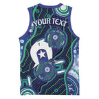 Personalised Torres Strait Islander Flag Day Basketball Jersey Aboriginal Sea Turtle And Dhari