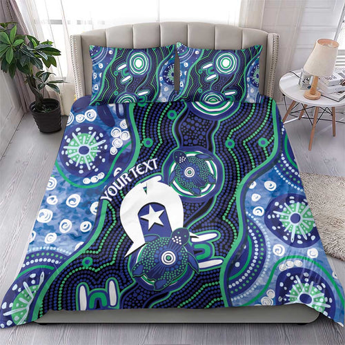 Personalised Torres Strait Islander Flag Day Bedding Set Aboriginal Sea Turtle And Dhari