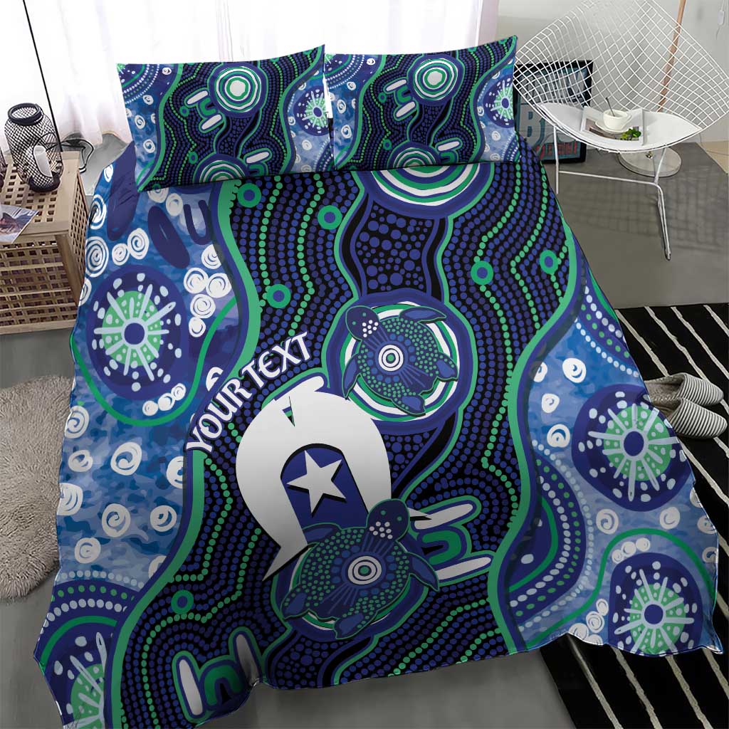 Personalised Torres Strait Islander Flag Day Bedding Set Aboriginal Sea Turtle And Dhari
