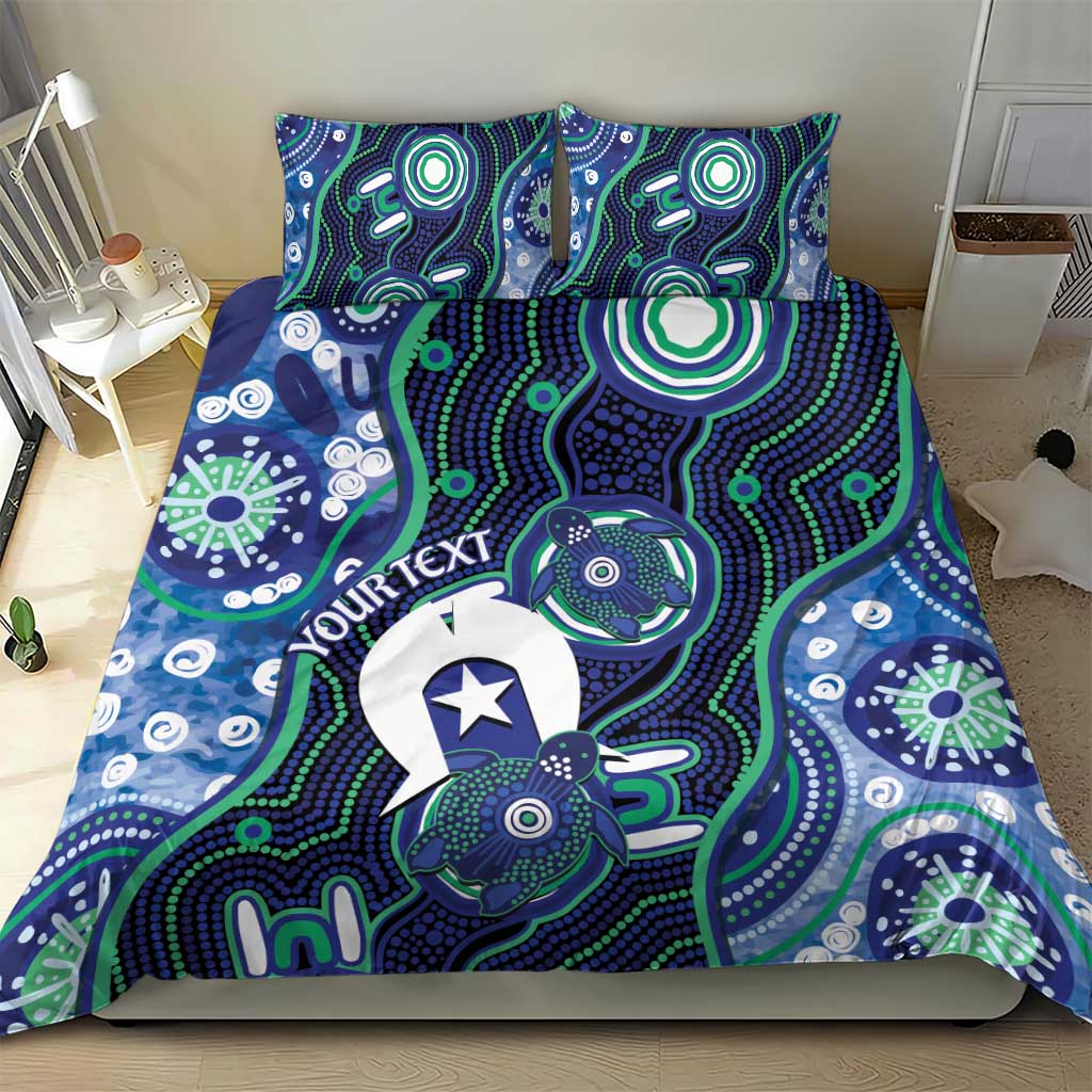 Personalised Torres Strait Islander Flag Day Bedding Set Aboriginal Sea Turtle And Dhari