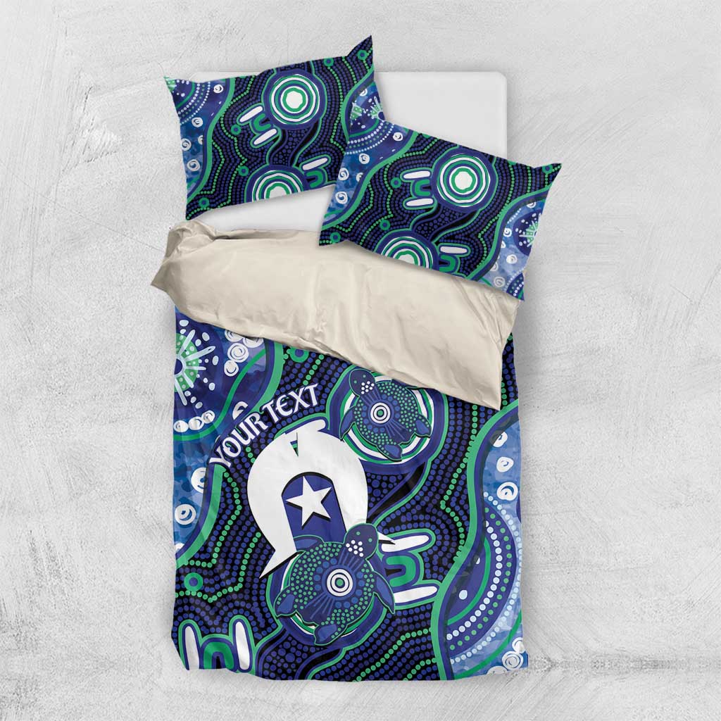 Personalised Torres Strait Islander Flag Day Bedding Set Aboriginal Sea Turtle And Dhari