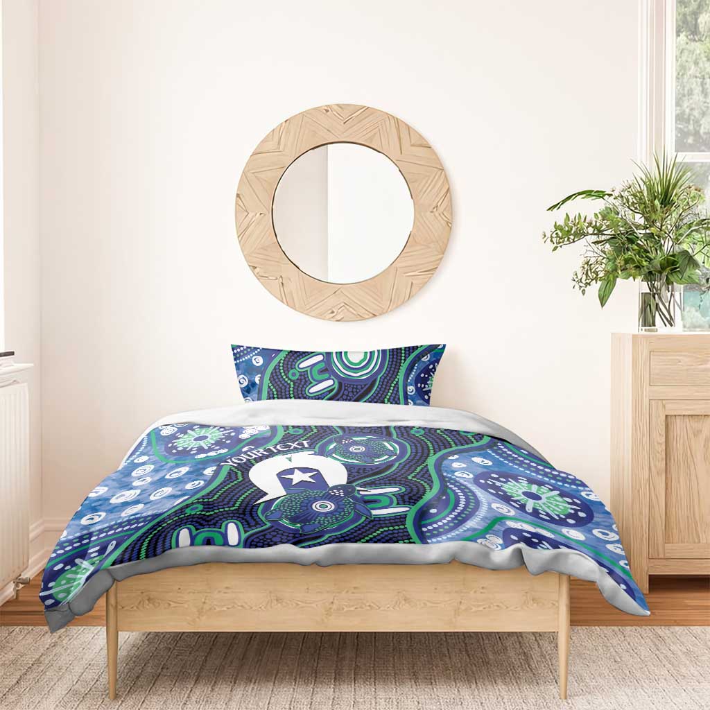 Personalised Torres Strait Islander Flag Day Bedding Set Aboriginal Sea Turtle And Dhari