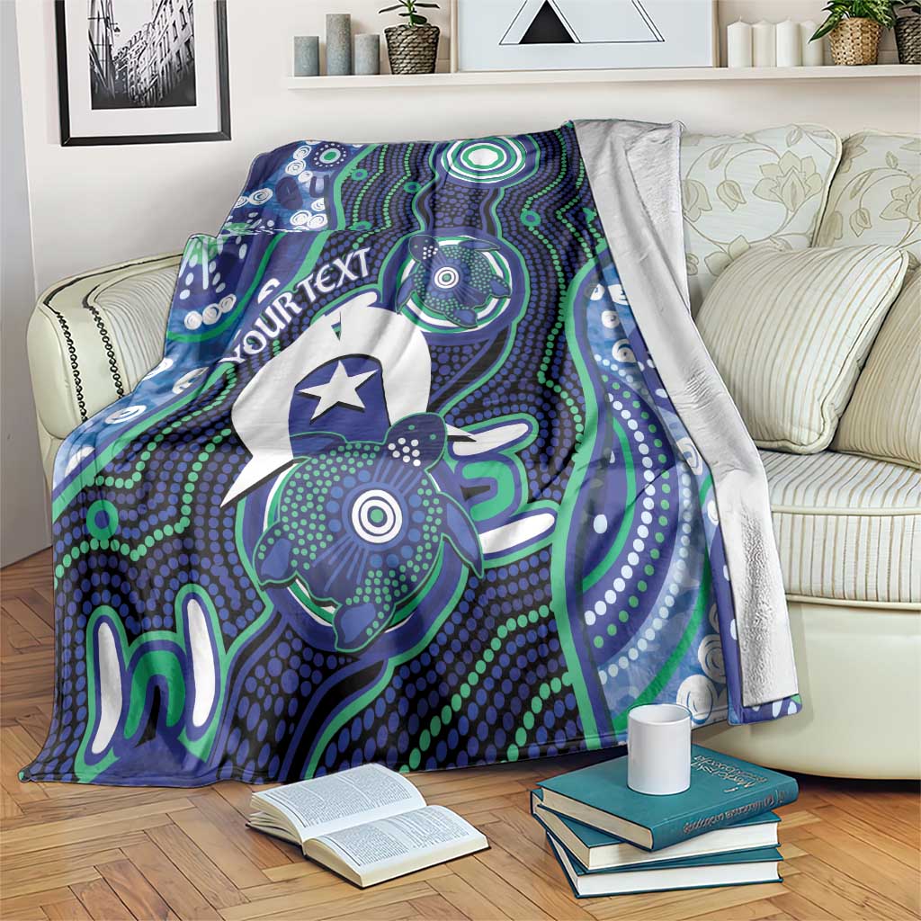 Personalised Torres Strait Islander Flag Day Blanket Aboriginal Sea Turtle And Dhari