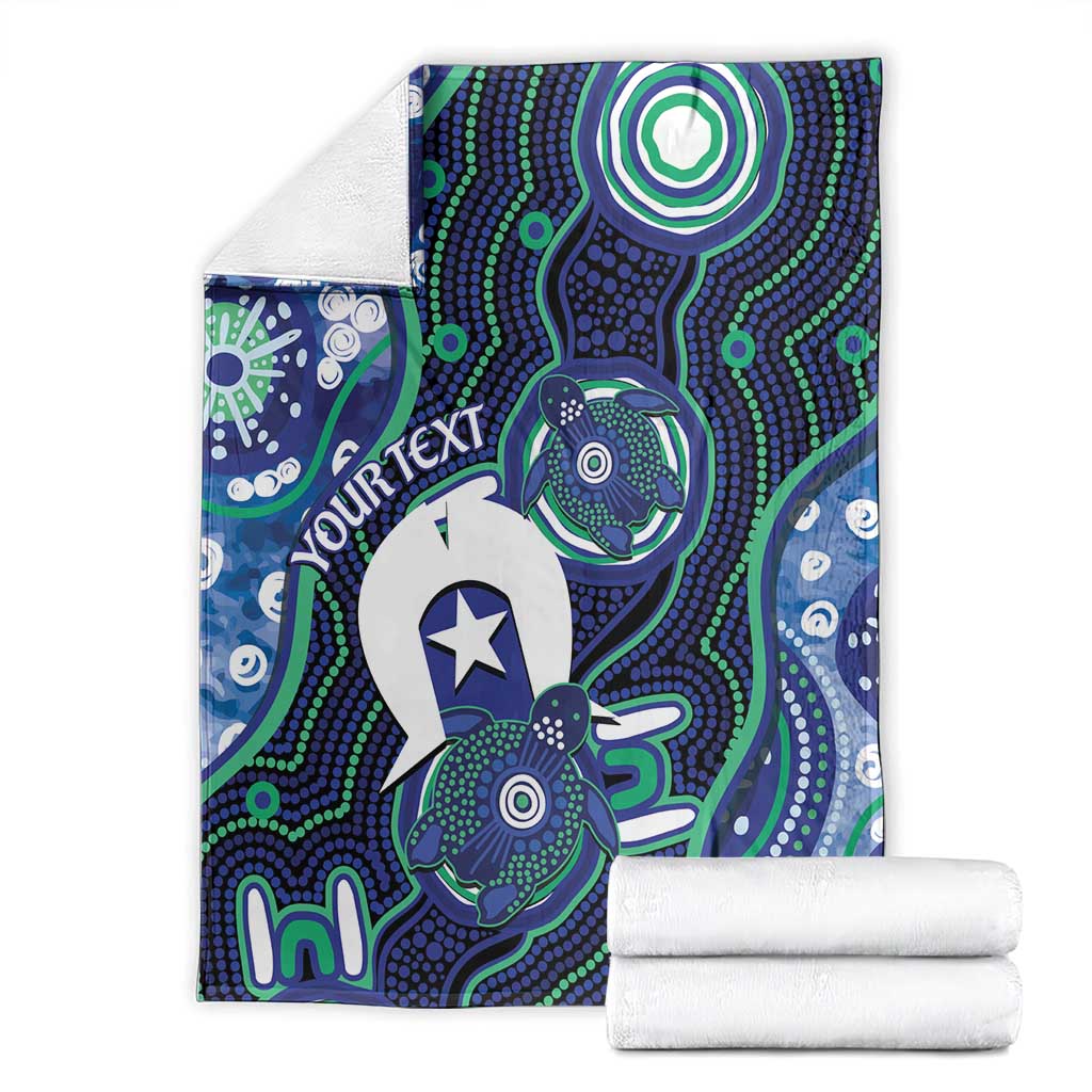 Personalised Torres Strait Islander Flag Day Blanket Aboriginal Sea Turtle And Dhari