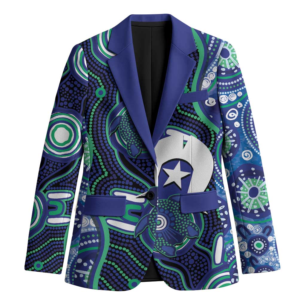 Personalised Torres Strait Islander Flag Day Blazer Aboriginal Sea Turtle And Dhari