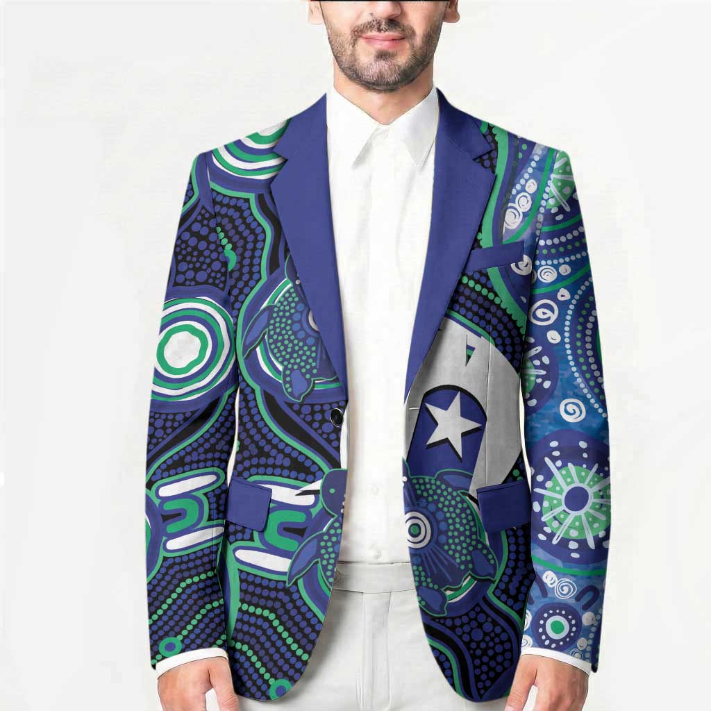 Personalised Torres Strait Islander Flag Day Blazer Aboriginal Sea Turtle And Dhari