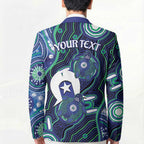 Personalised Torres Strait Islander Flag Day Blazer Aboriginal Sea Turtle And Dhari