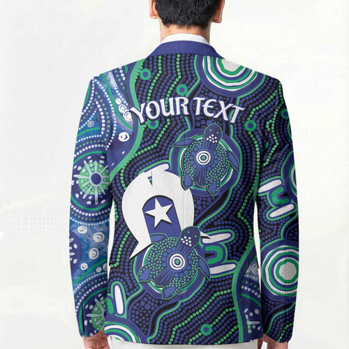 Personalised Torres Strait Islander Flag Day Blazer Aboriginal Sea Turtle And Dhari