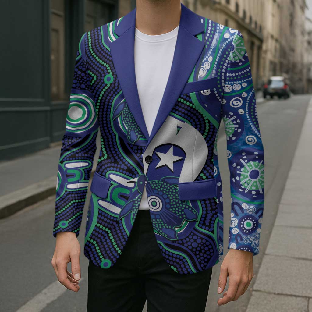 Personalised Torres Strait Islander Flag Day Blazer Aboriginal Sea Turtle And Dhari