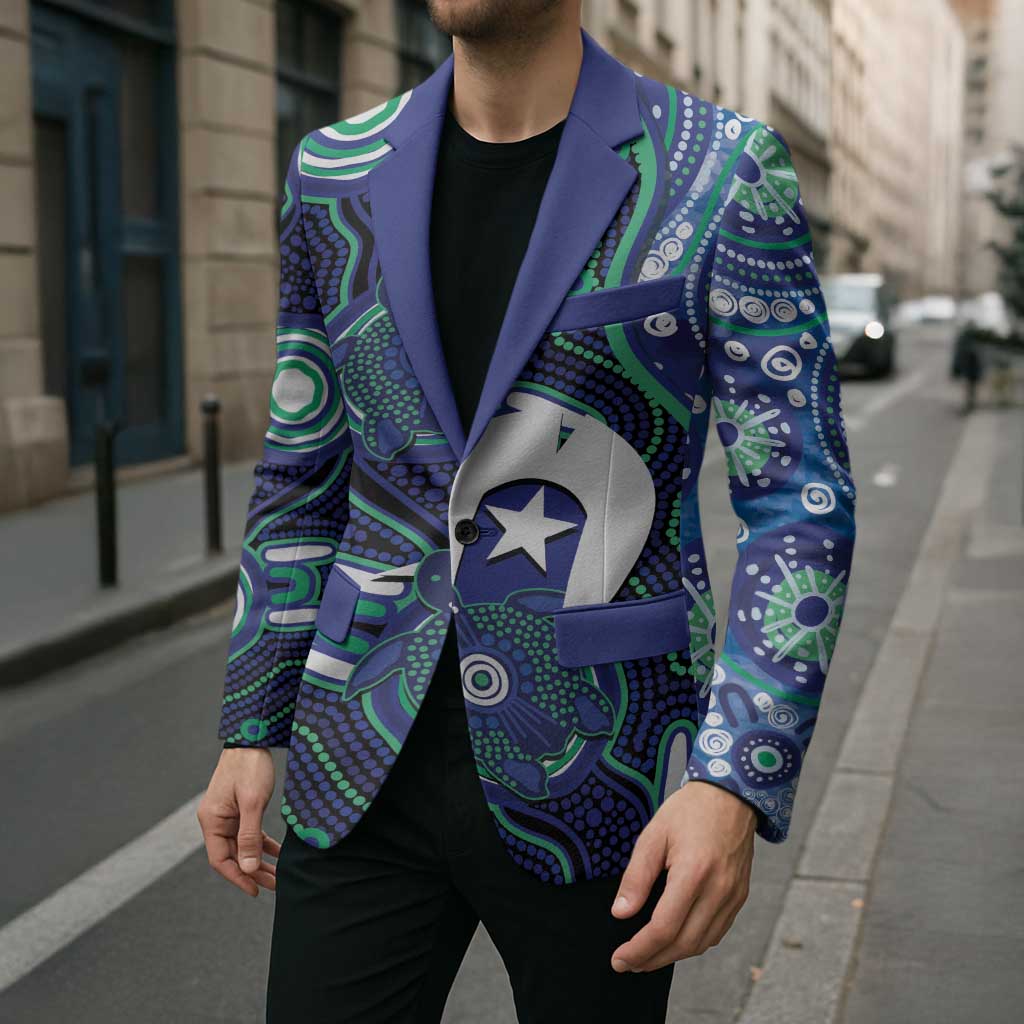 Personalised Torres Strait Islander Flag Day Blazer Aboriginal Sea Turtle And Dhari