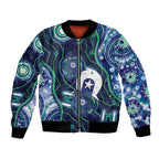 Personalised Torres Strait Islander Flag Day Bomber Jacket Aboriginal Sea Turtle And Dhari
