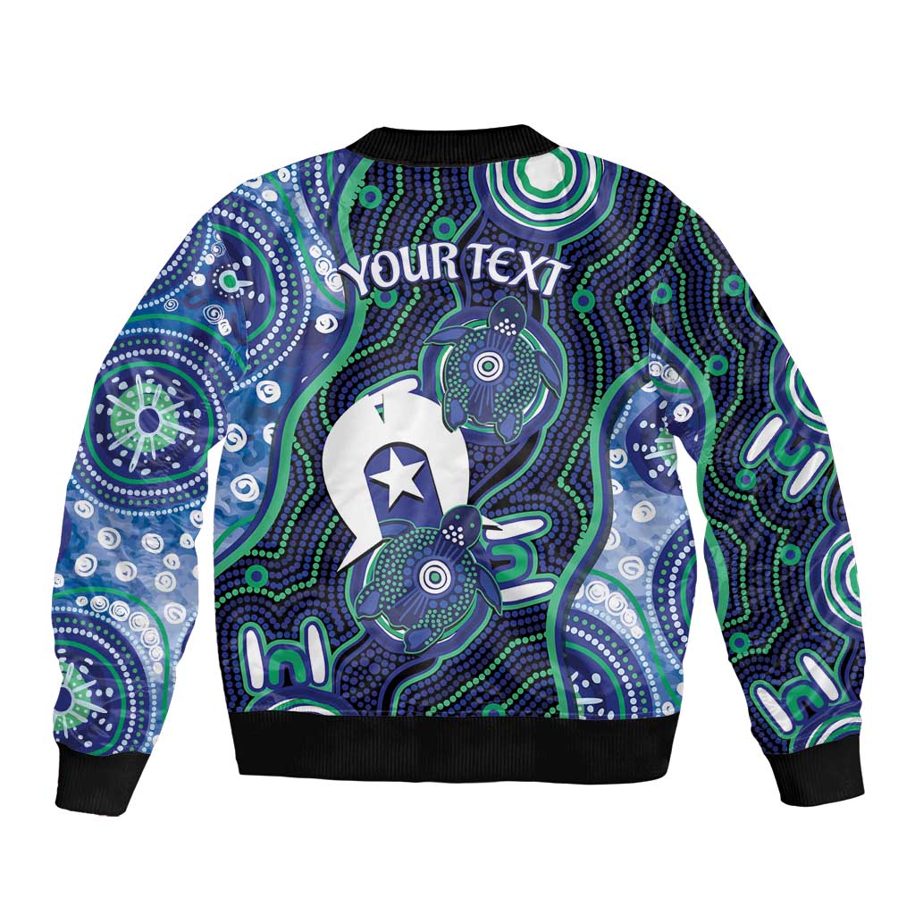 Personalised Torres Strait Islander Flag Day Bomber Jacket Aboriginal Sea Turtle And Dhari