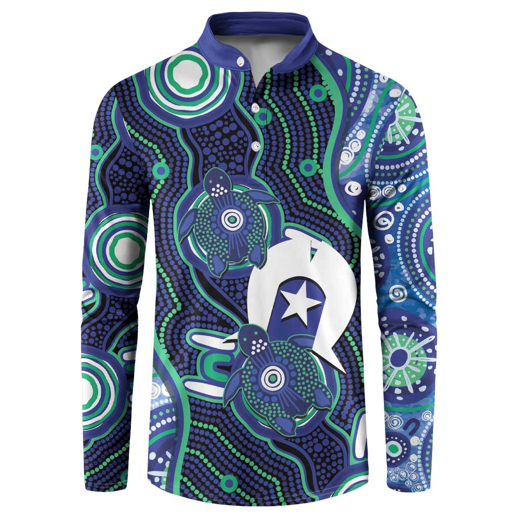 Personalised Torres Strait Islander Flag Day Button Sweatshirt Aboriginal Sea Turtle And Dhari