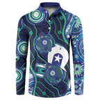 Personalised Torres Strait Islander Flag Day Button Sweatshirt Aboriginal Sea Turtle And Dhari