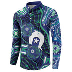 Personalised Torres Strait Islander Flag Day Button Sweatshirt Aboriginal Sea Turtle And Dhari