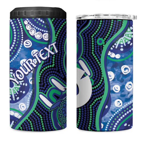 Personalised Torres Strait Islander Flag Day 4 in 1 Can Cooler Tumbler Aboriginal Sea Turtle And Dhari