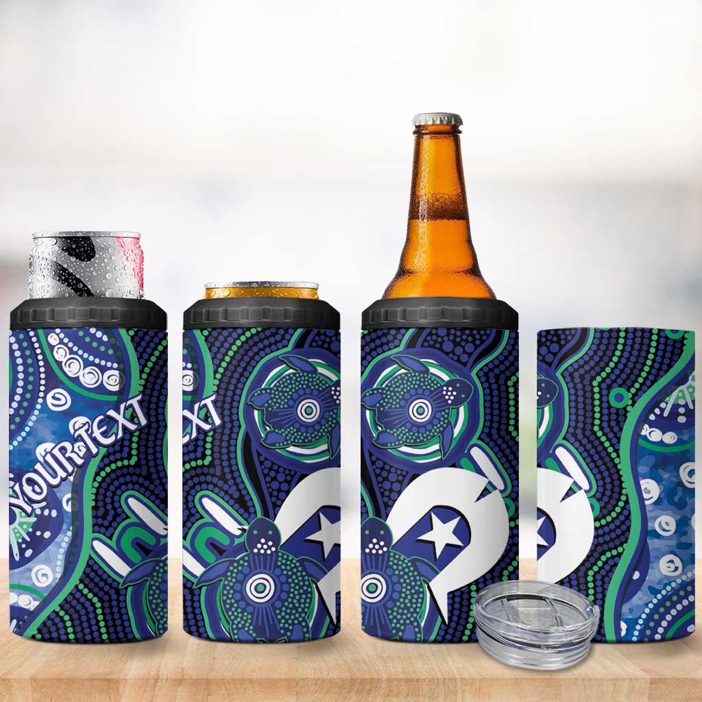Personalised Torres Strait Islander Flag Day 4 in 1 Can Cooler Tumbler Aboriginal Sea Turtle And Dhari