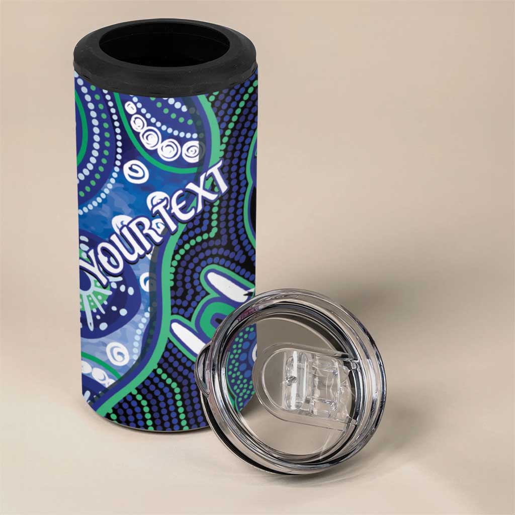 Personalised Torres Strait Islander Flag Day 4 in 1 Can Cooler Tumbler Aboriginal Sea Turtle And Dhari