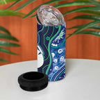 Personalised Torres Strait Islander Flag Day 4 in 1 Can Cooler Tumbler Aboriginal Sea Turtle And Dhari