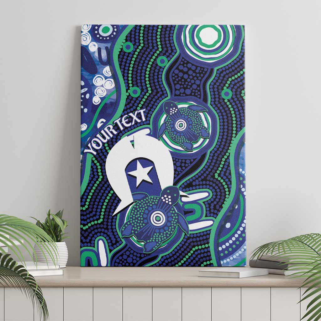 Personalised Torres Strait Islander Flag Day Canvas Wall Art Aboriginal Sea Turtle And Dhari
