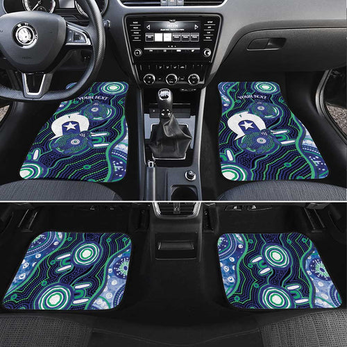 Personalised Torres Strait Islander Flag Day Car Mats Aboriginal Sea Turtle And Dhari
