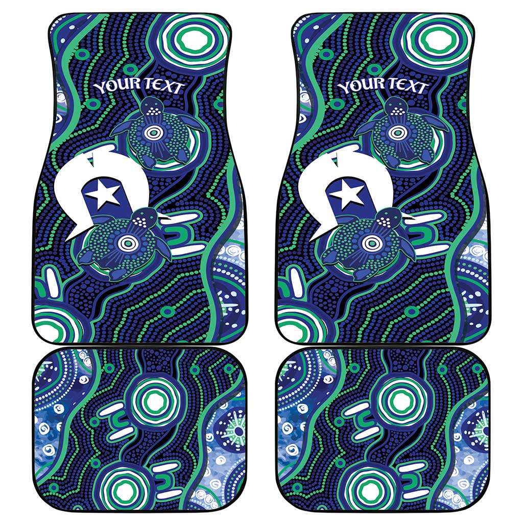 Personalised Torres Strait Islander Flag Day Car Mats Aboriginal Sea Turtle And Dhari