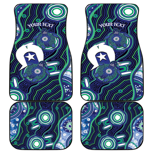 Personalised Torres Strait Islander Flag Day Car Mats Aboriginal Sea Turtle And Dhari