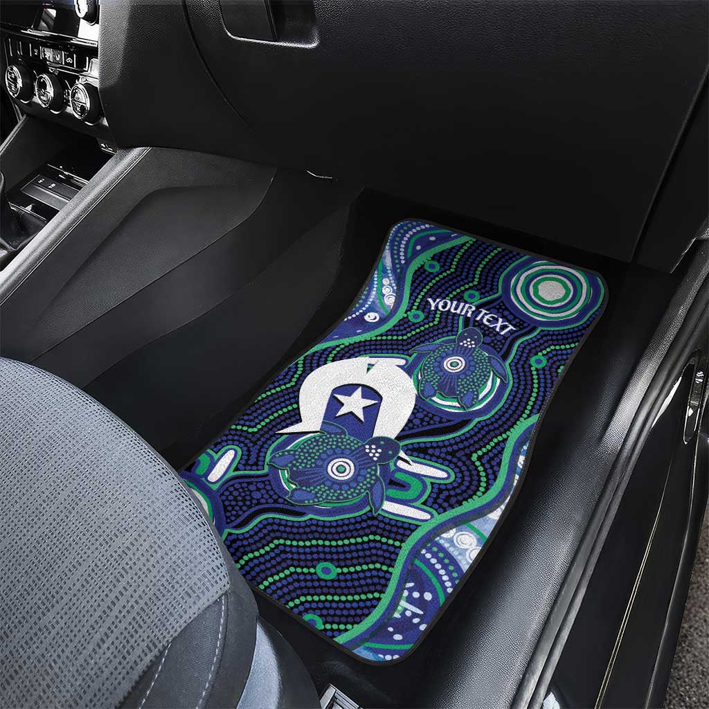 Personalised Torres Strait Islander Flag Day Car Mats Aboriginal Sea Turtle And Dhari