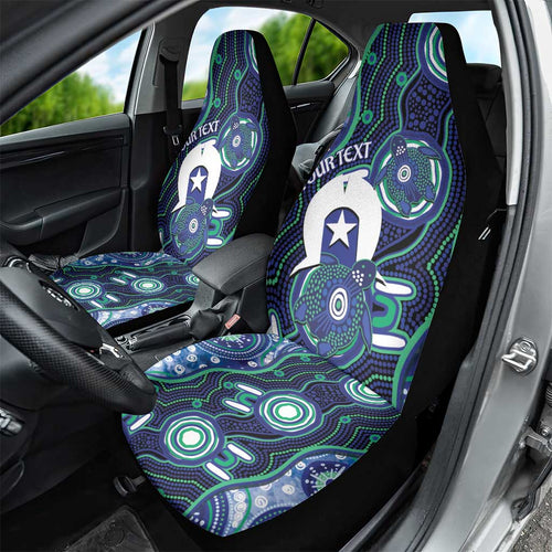 Personalised Torres Strait Islander Flag Day Car Seat Cover Aboriginal Sea Turtle And Dhari