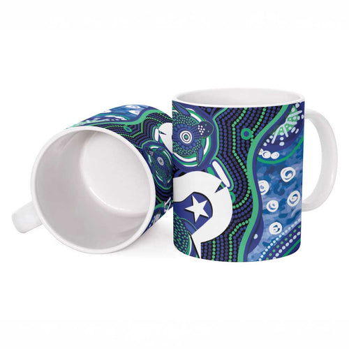 Personalised Torres Strait Islander Flag Day Ceramic Mug Aboriginal Sea Turtle And Dhari