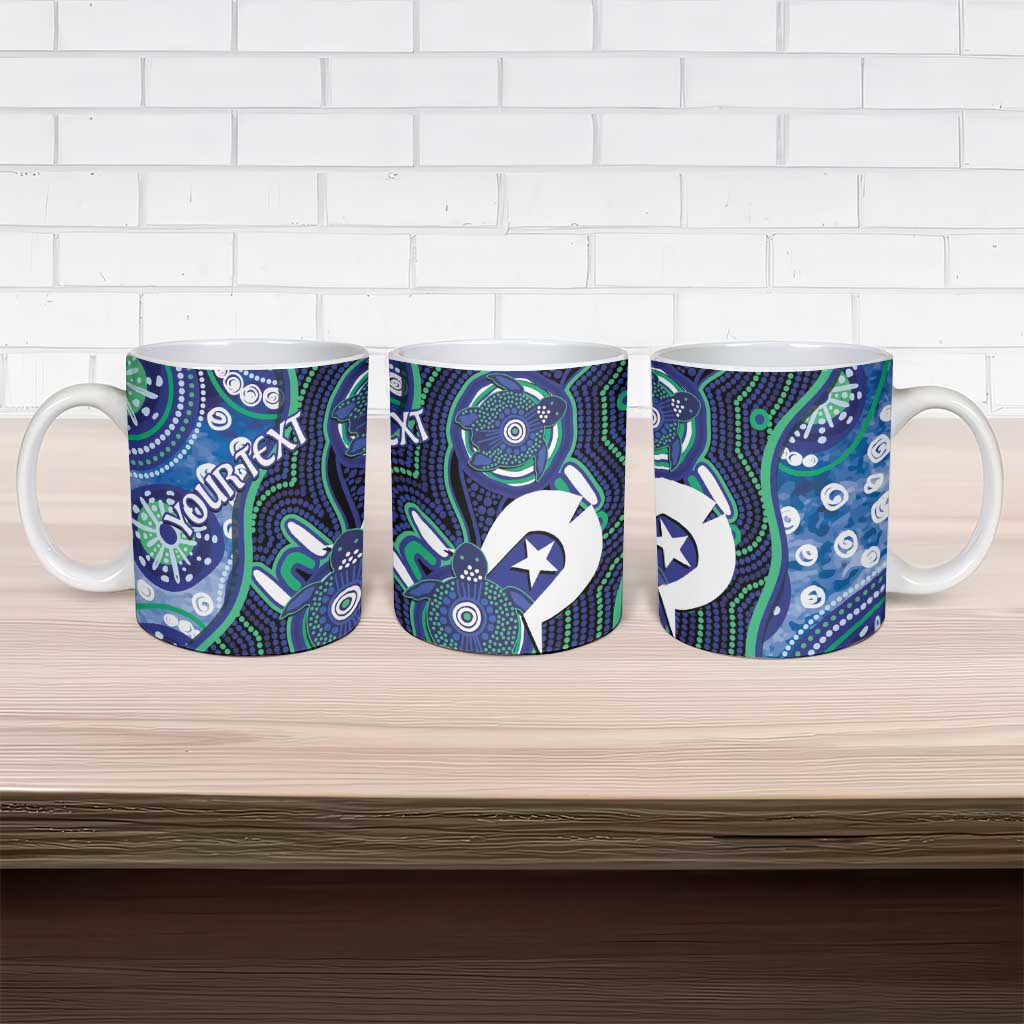 Personalised Torres Strait Islander Flag Day Ceramic Mug Aboriginal Sea Turtle And Dhari