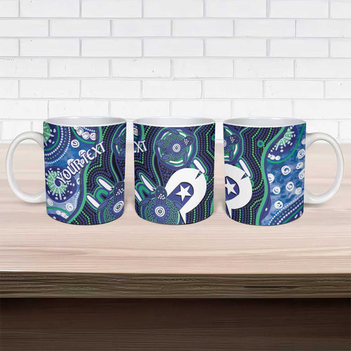 Personalised Torres Strait Islander Flag Day Ceramic Mug Aboriginal Sea Turtle And Dhari
